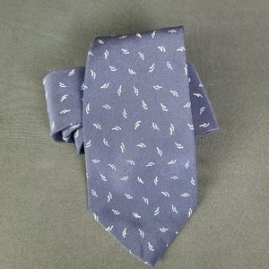 I.Magnin Silk Tie. Navy with Yellow and Blue Dot Patterns.